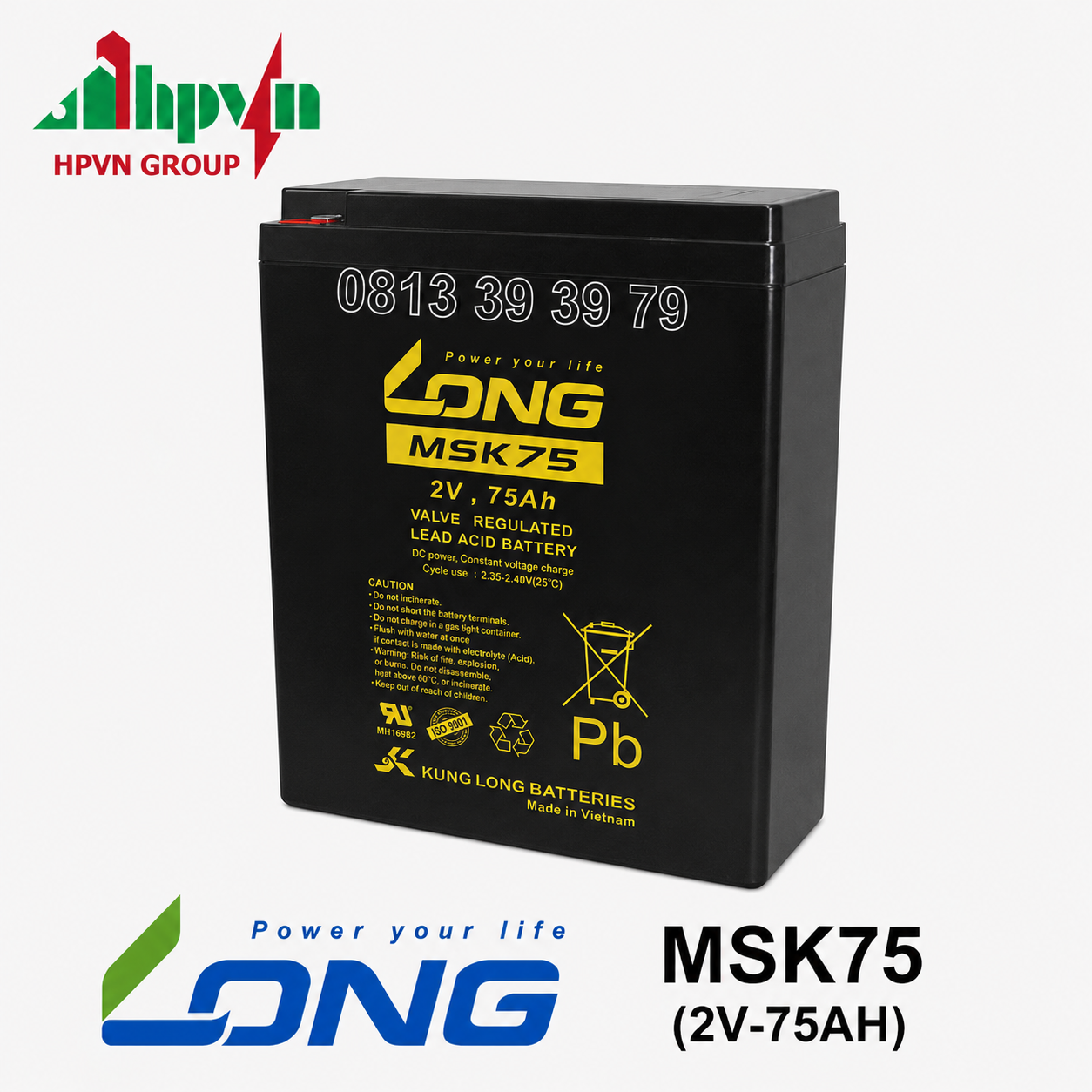 Ắc Quy Long MSK75 (2V-75Ah)